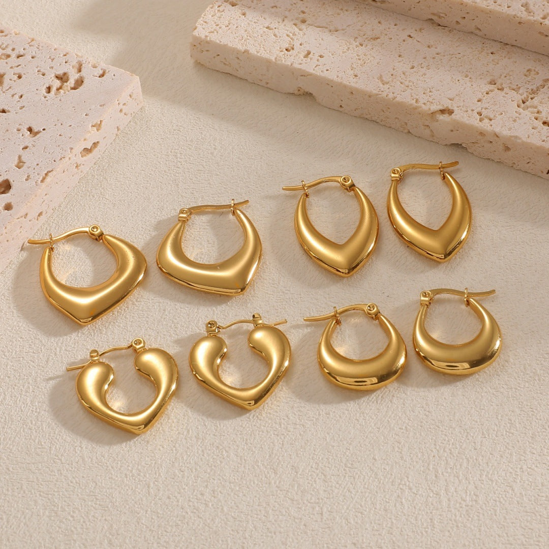 Women's Hanging Earrings with Integrated, Textured Design Land Girl