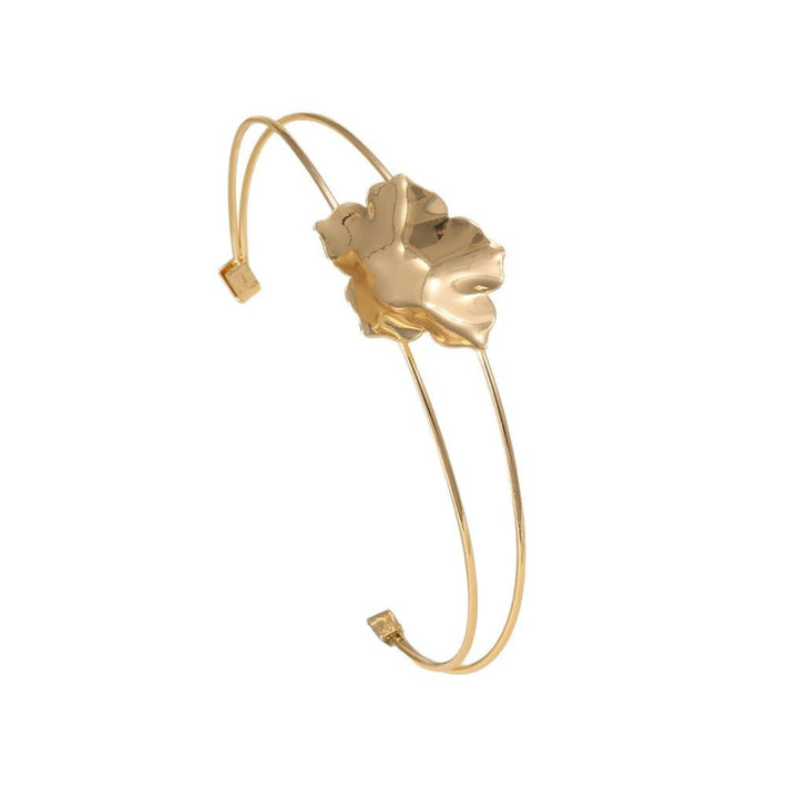 Women's cuff bracelet with artistic leaf motif Land Girl
