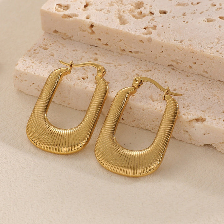 Women's Hanging Earrings with Integrated, Textured Design Land Girl