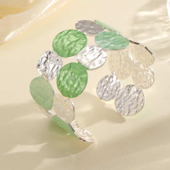 Ladies Open Bangle with Intricate Circle Design Land Girl