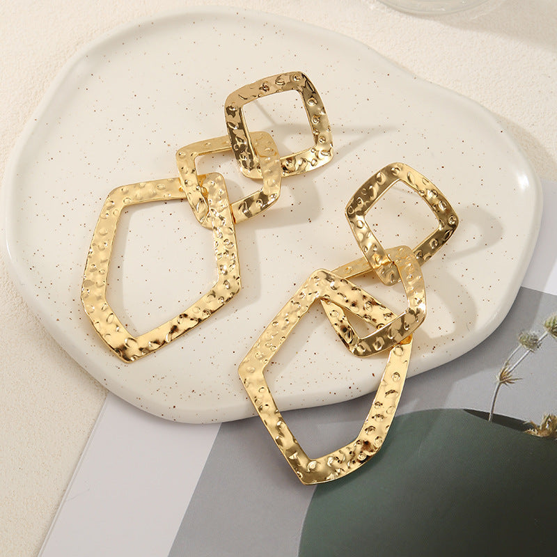 Women's elegant earrings with rustic, folded design Land Girl