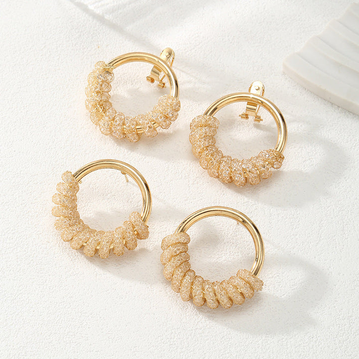 Women's Hanging Earrings with Artistic Spiral Structure Land Girl
