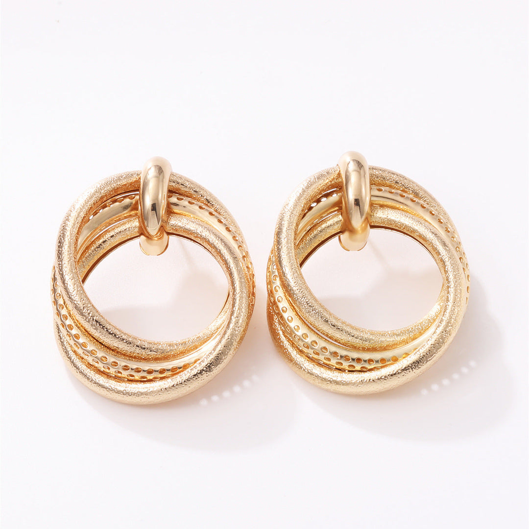 Women's Hanging Earrings with Elegant, Curved Ring Design Land Girl
