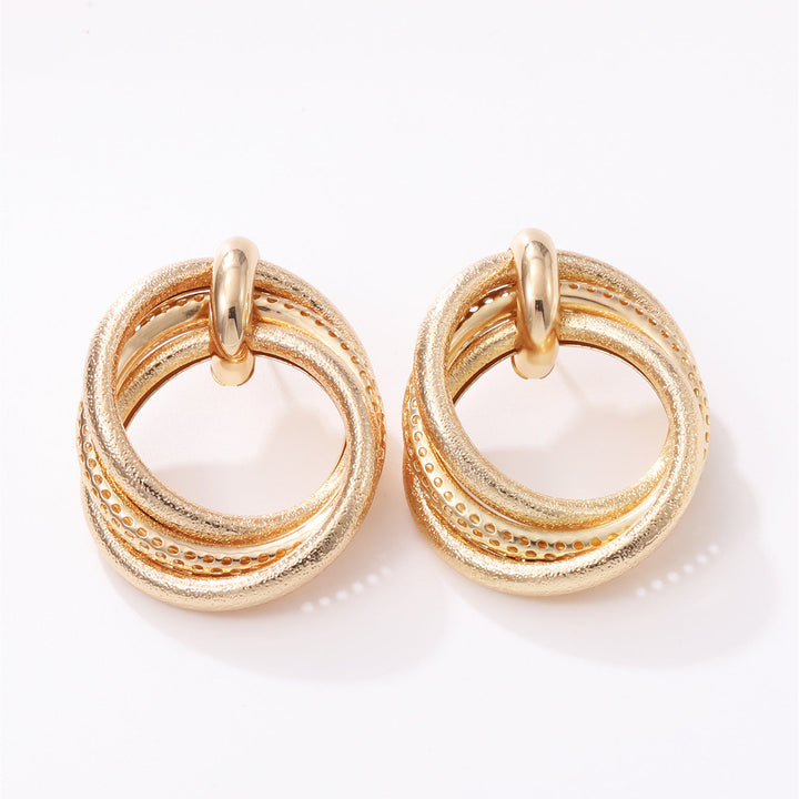 Women's Hanging Earrings with Elegant, Curved Ring Design Land Girl