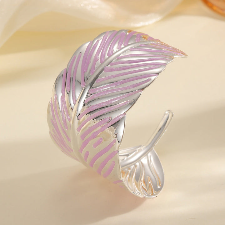 Ladies Open Cuff Bracelet in Tropical Leaf Design Land Girl