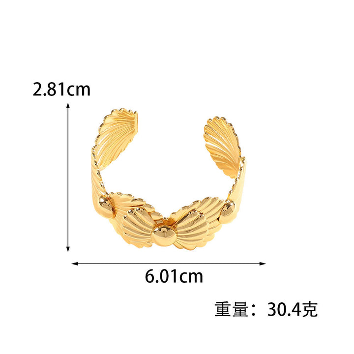 Ladies Open Bangle with Artistic Coral Pattern Land Girl