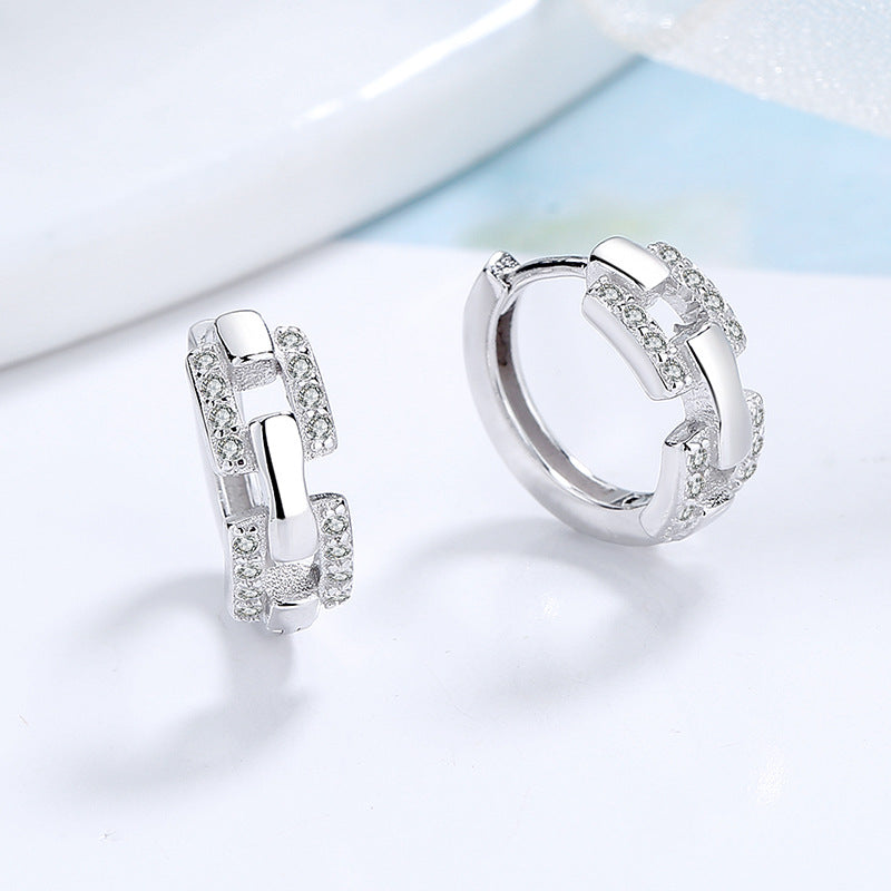 Ladies earrings with sparkling zirconia and modern design Land Girl