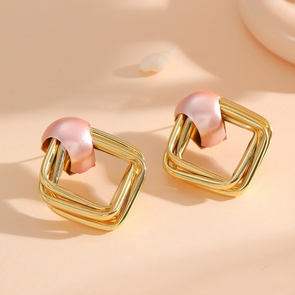 Women modern earrings with asymmetrical design Land Girl