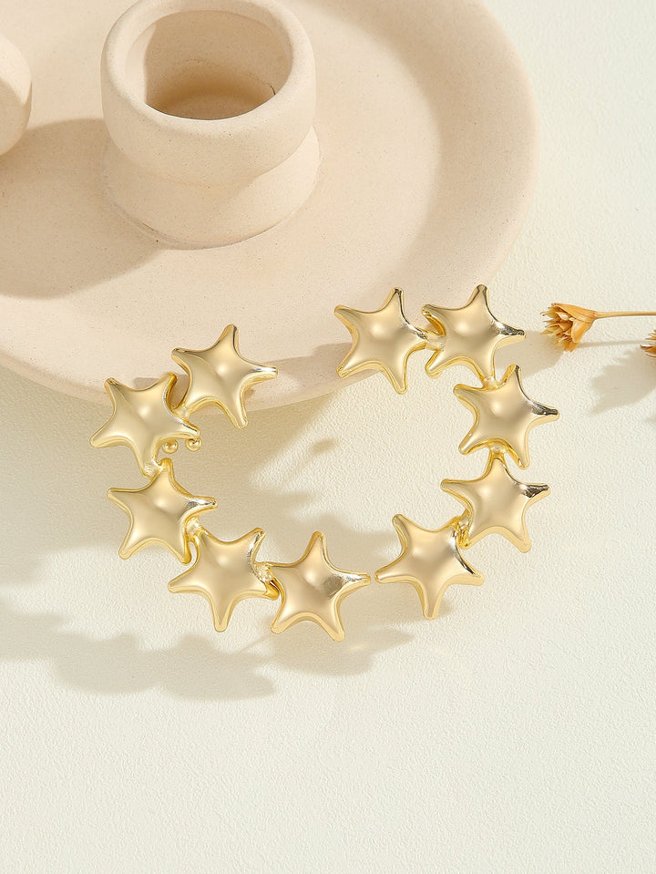 Women's bracelet with structured, golden beads Land Girl