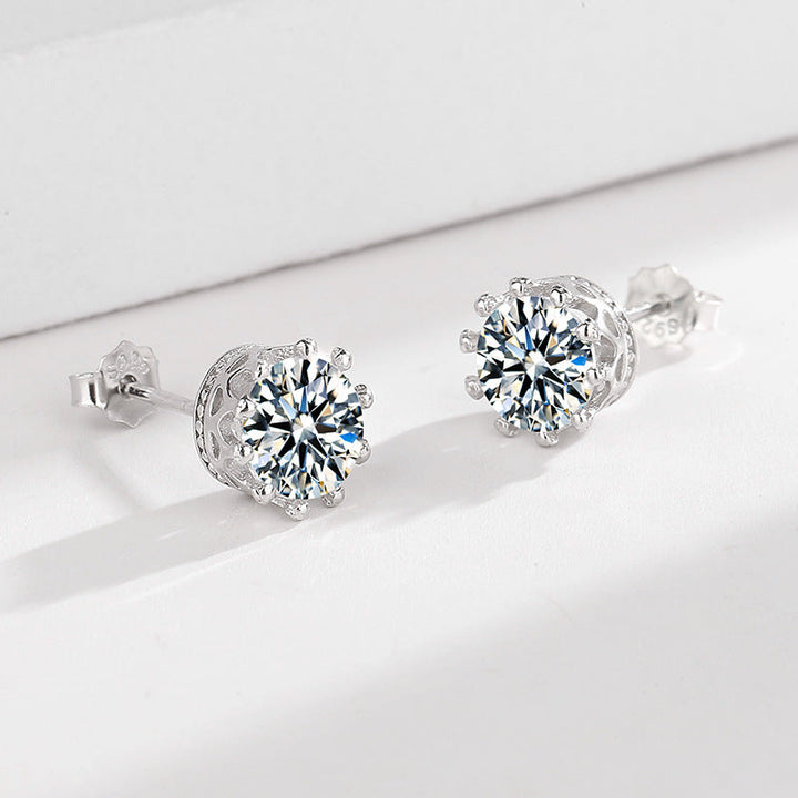 Ladies earrings with sparkling zirconia in elegant wreath design Land Girl