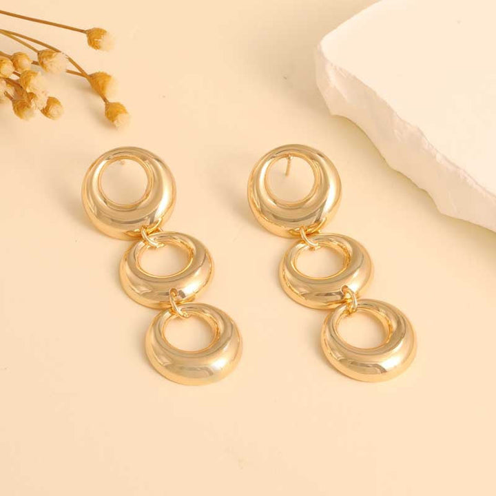 Women's Hanging Earrings with Modern, Geometric Elements Land Girl