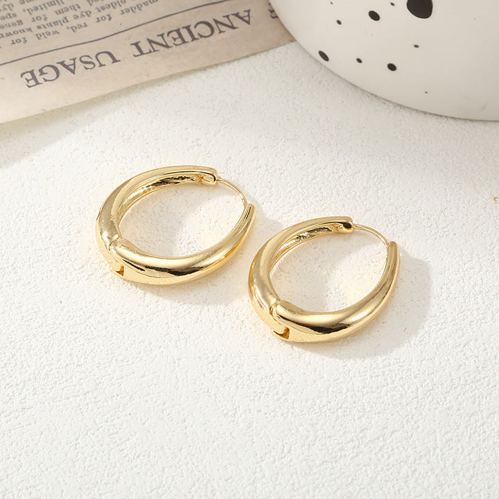 Women's Hoop Earrings with Elegant Curved Design Land Girl