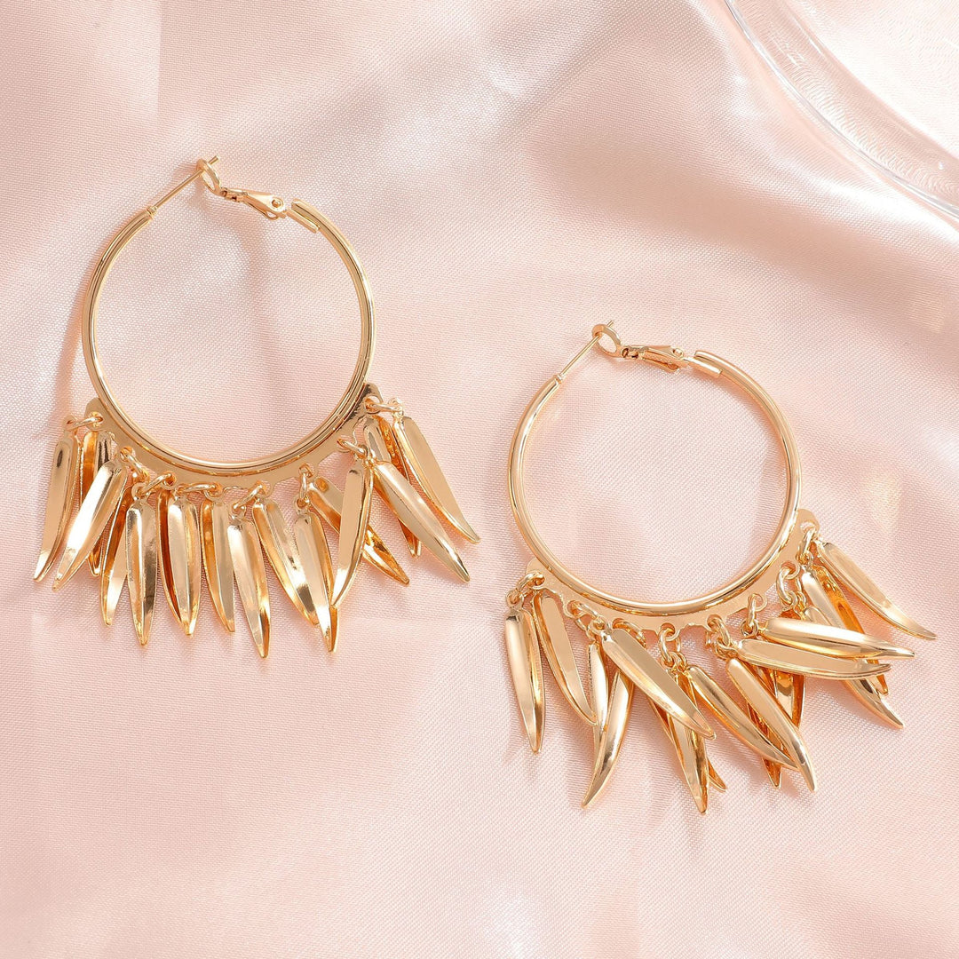 Women Hanging Earrings with Elegant Decorative Leaf Design Land Girl