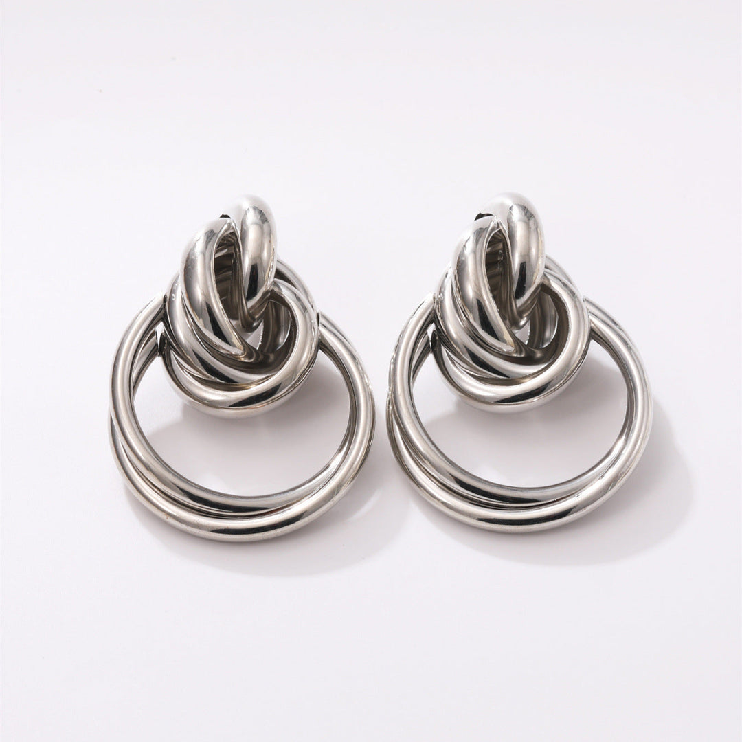 Women's Hanging Earrings with Elegant, Curved Ring Design Land Girl