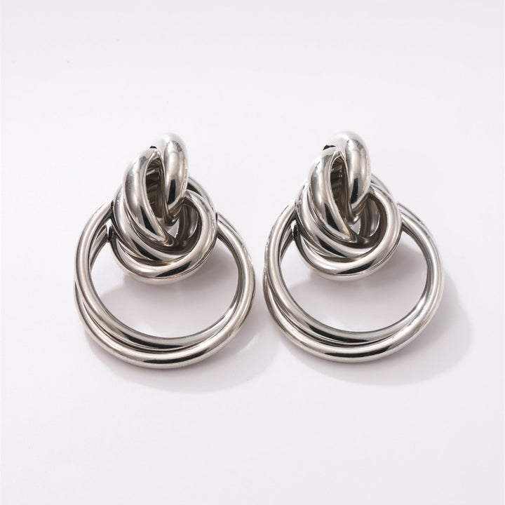 Women's Hanging Earrings with Elegant, Curved Ring Design Land Girl