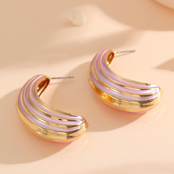 Women Hanging Earrings with Luxurious Gold and Pink Finish Land Girl