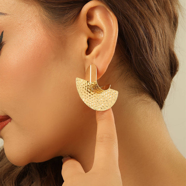 Women's Hanging Earrings with Artistic, Textured Design Land Girl
