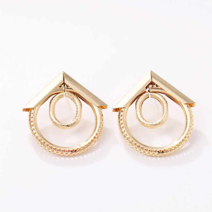 Women's Hanging Earrings with Elegant, Curved Ring Design Land Girl
