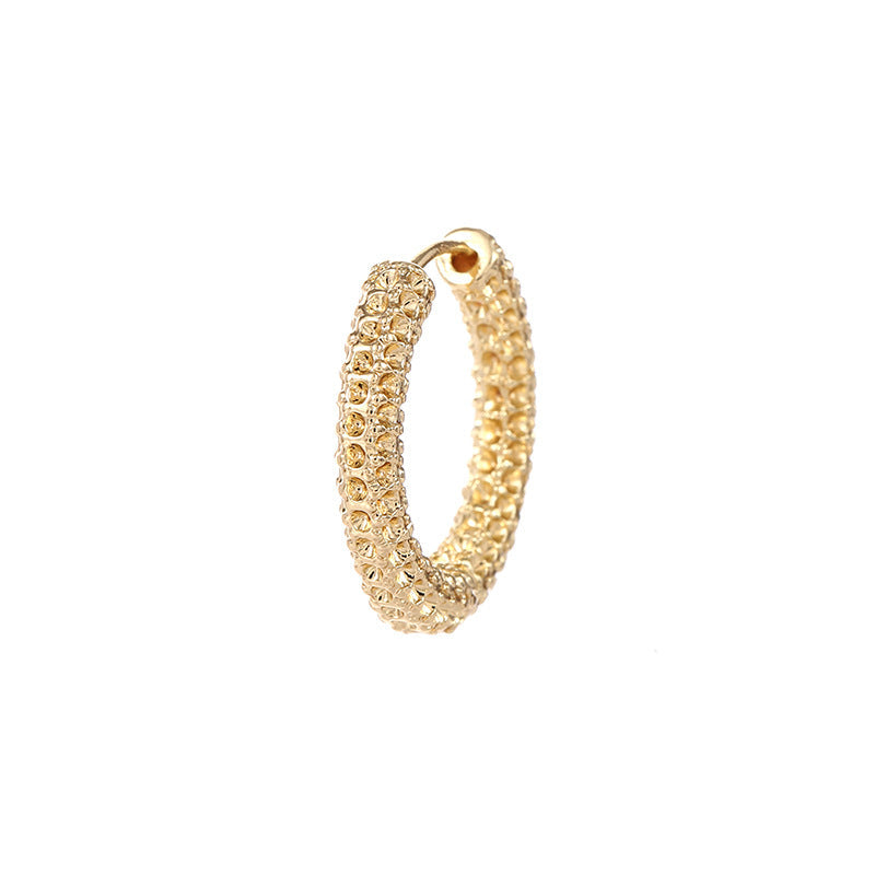 Women's hoop earrings with modern, textured design Land Girl