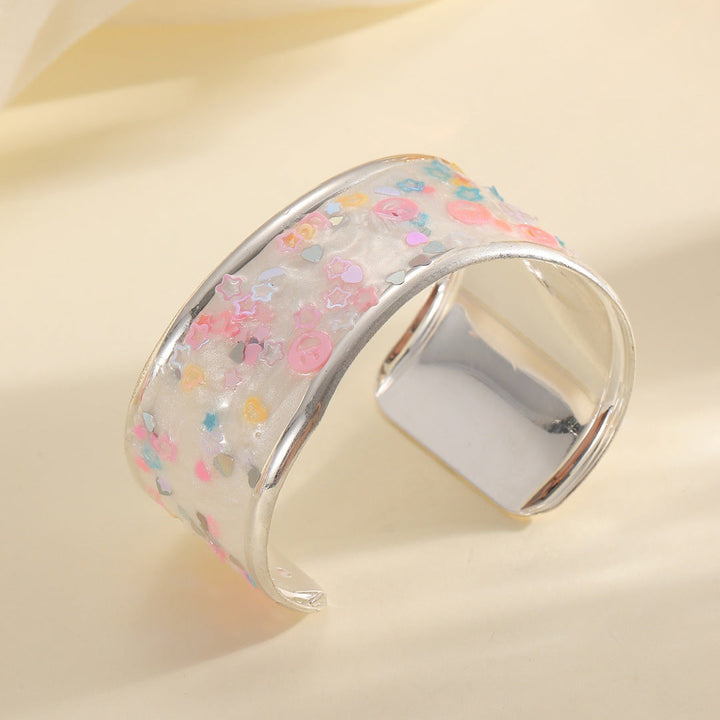 Women Open Bangle with Sparkling Star Motif Land Girl