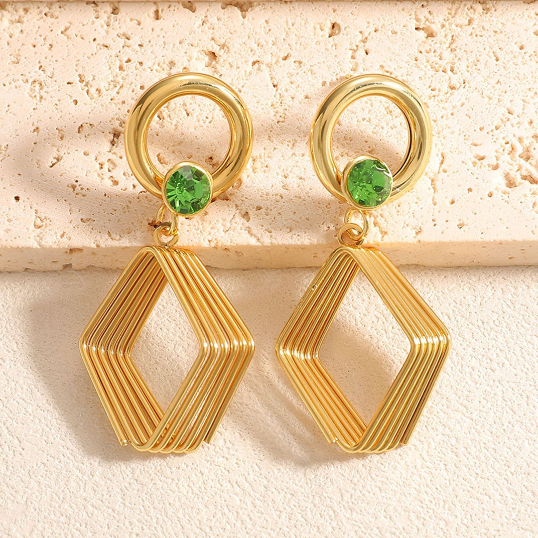 Women's Design Earrings with Geometric Wire Motif Land Girl