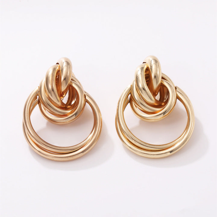 Women's Hanging Earrings with Elegant, Curved Ring Design Land Girl