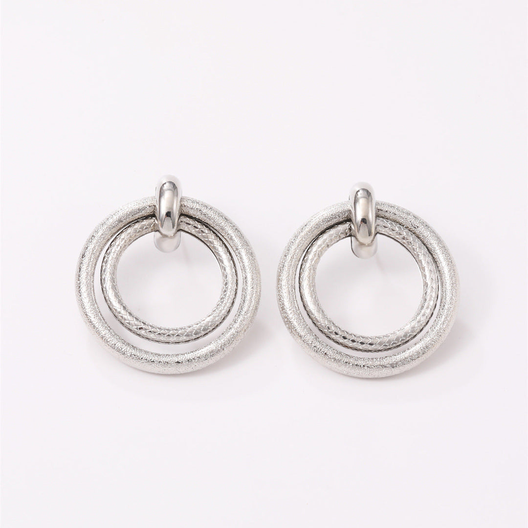 Women's Hanging Earrings with Elegant, Curved Ring Design Land Girl