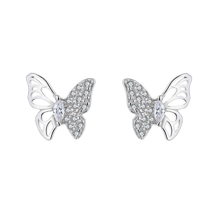 Ladies earrings in an elegant butterfly design with sparkling zirconia Land Girl