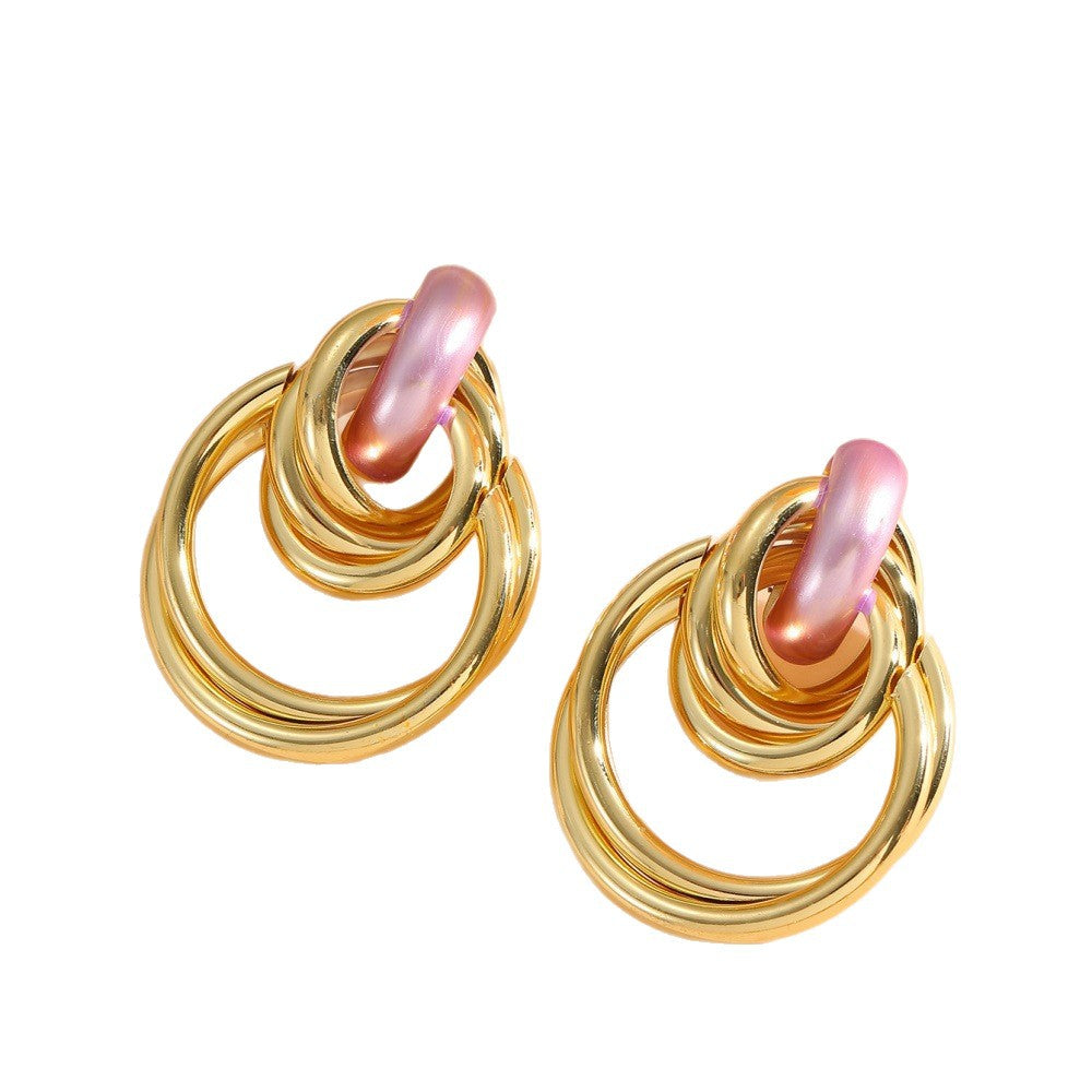 Women's Hanging Earrings with Elegant, Sculptural Design Land Girl