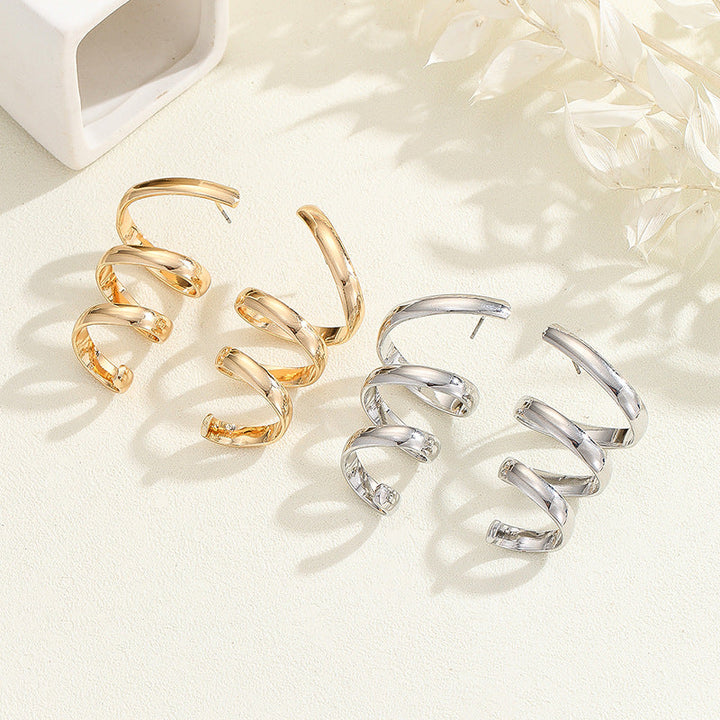 Women's Hanging Earrings with Elegant, Curved Design Land Girl
