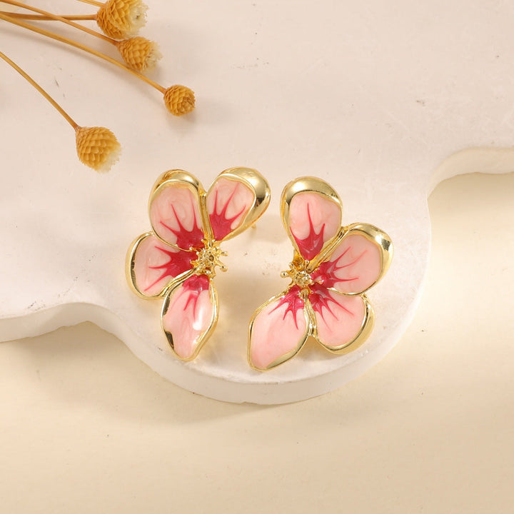 Women's ear clips in elegant floral design with a glossy coating Land Girl
