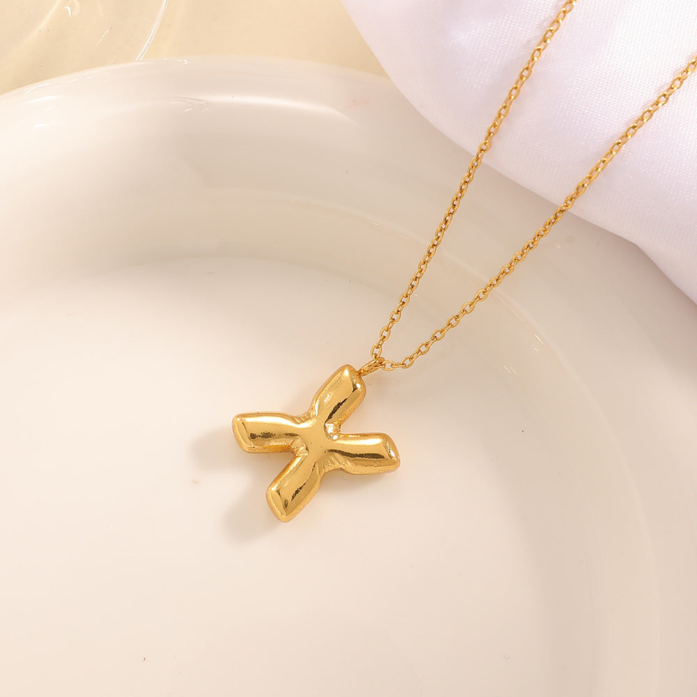 Women's necklace with curved letter pendant Land Girl