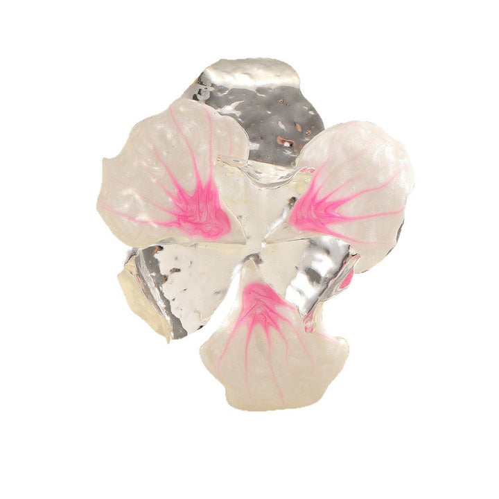 Women's flower-shaped ring made of shiny metal and high-quality epoxy resin Land Girl