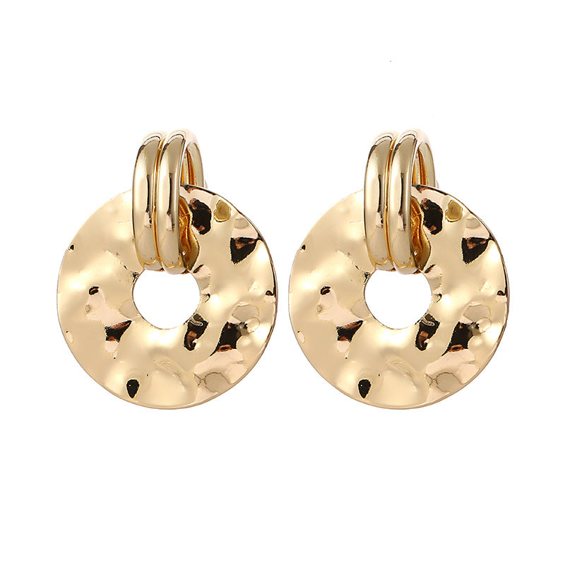 Women's elegant earrings with rustic, folded design Land Girl