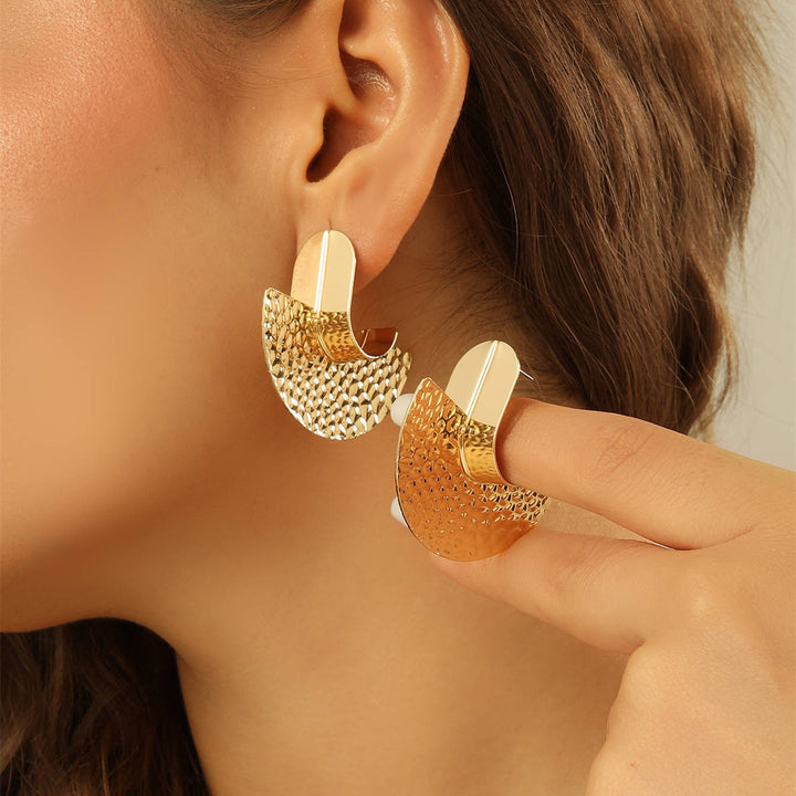 Women's Hanging Earrings with Artistic, Textured Design Land Girl