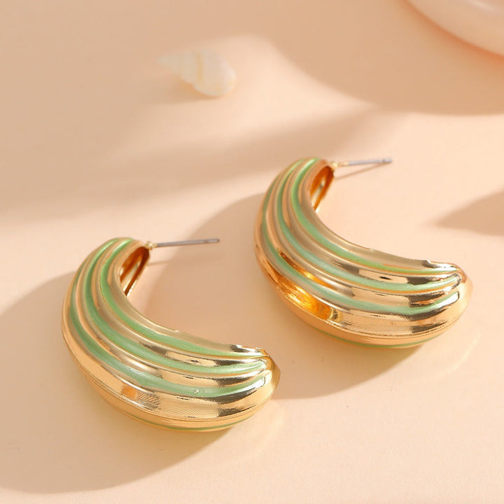Women Hanging Earrings with Luxurious Gold and Pink Finish Land Girl