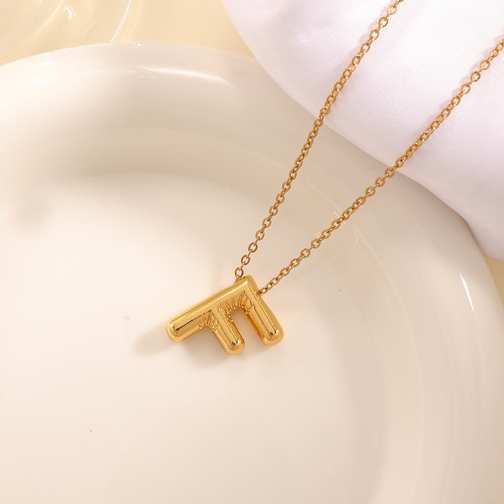 Women's necklace with curved letter pendant Land Girl