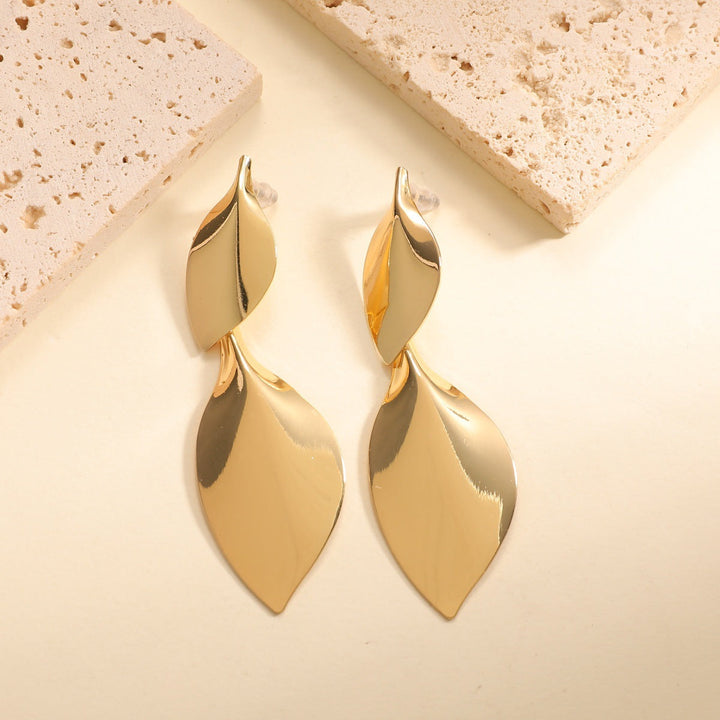Women Hanging Earrings with Elegant Leaf Shape and Luxurious Finish Land Girl