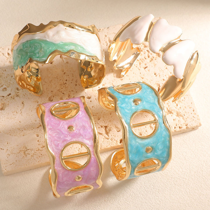 Women Open Cuff Bracelet with Artistic Snake Design Land Girl