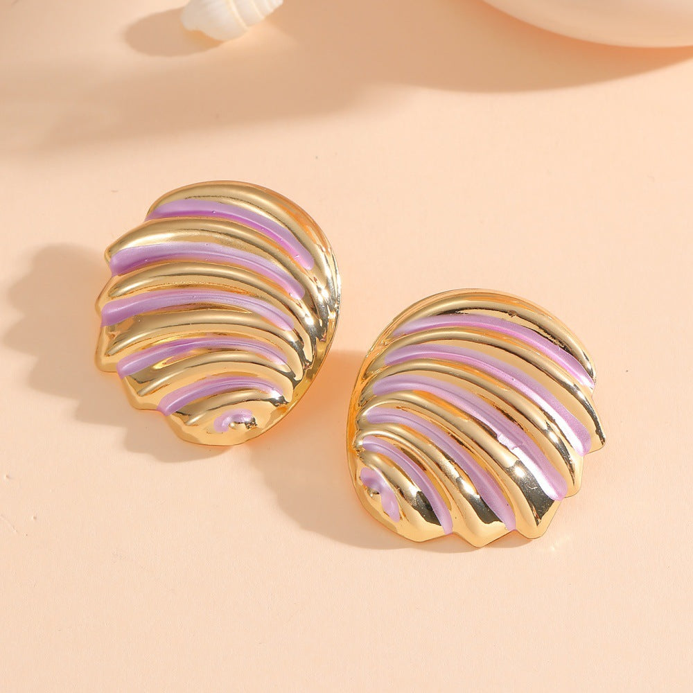 Women's ear clips in maritime shell design Land Girl