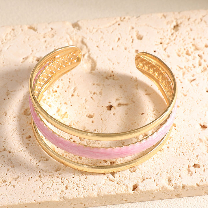 Women Open Bangle with Artistic Relief Design Land Girl