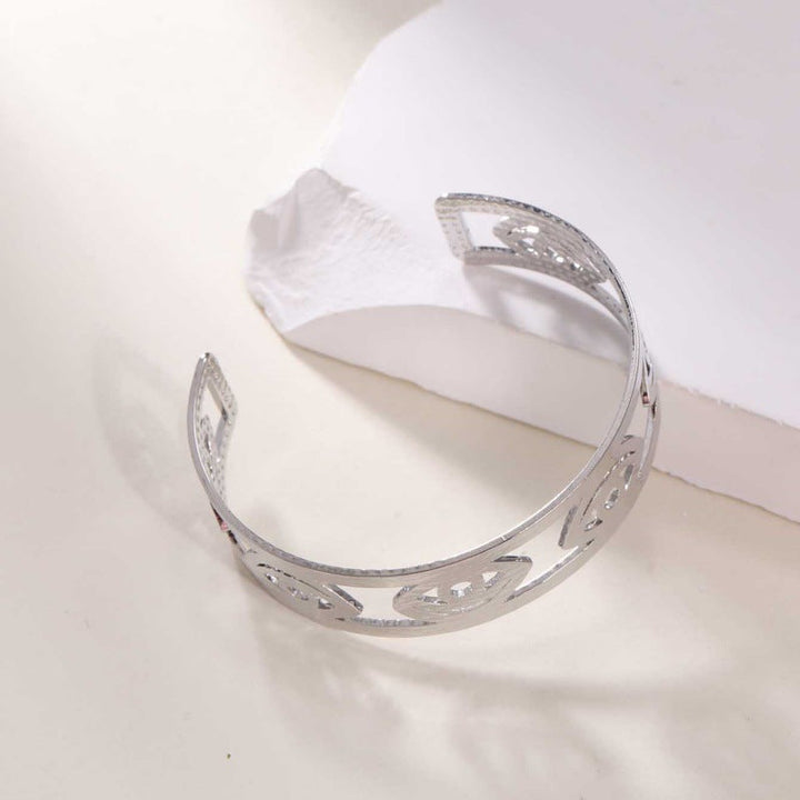 Women's Open Bangle in Modern Bamboo Design Land Girl