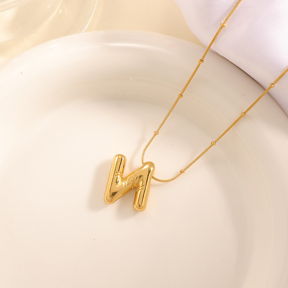 Women's necklace with curved letter pendant Land Girl