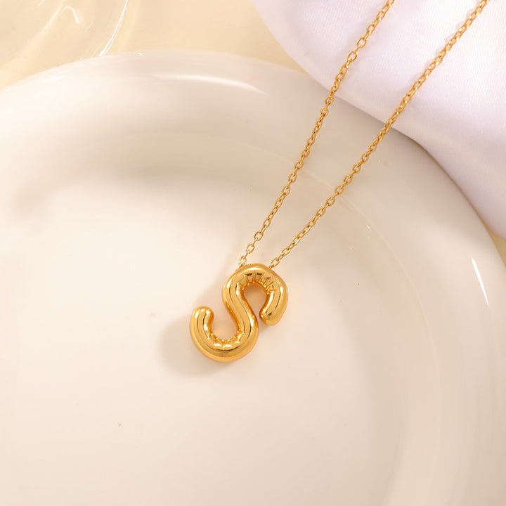 Women's necklace with curved letter pendant Land Girl