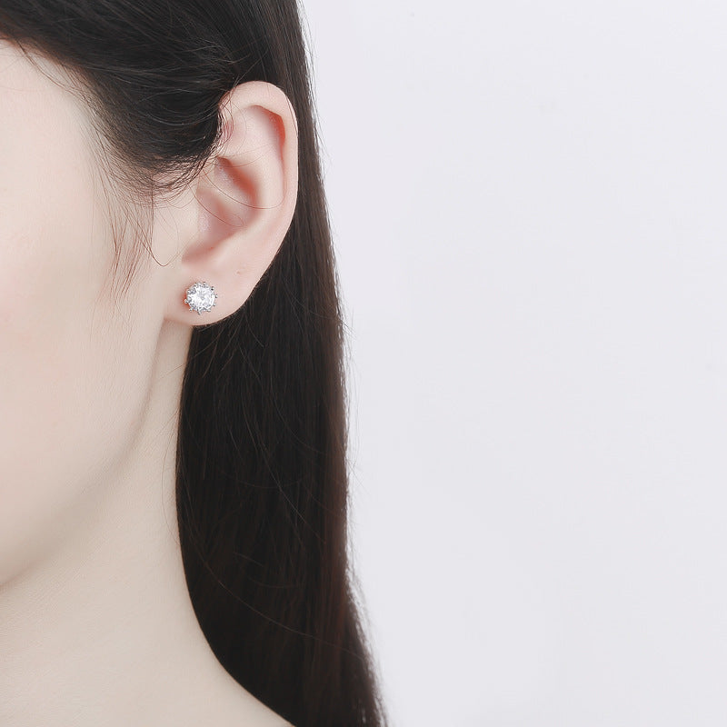 Ladies earrings with sparkling zirconia in elegant wreath design Land Girl