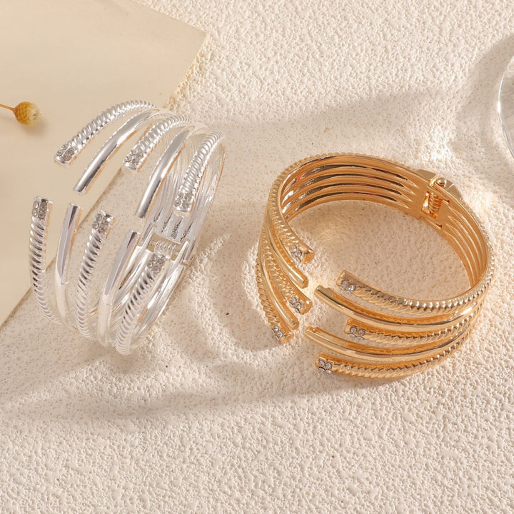 Women's Open Bangle with Modern, Layered Design Land Girl