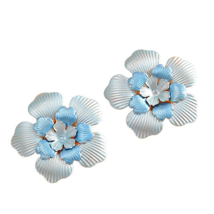 Ladies' flower earrings with intricate design and glossy accents Land Girl
