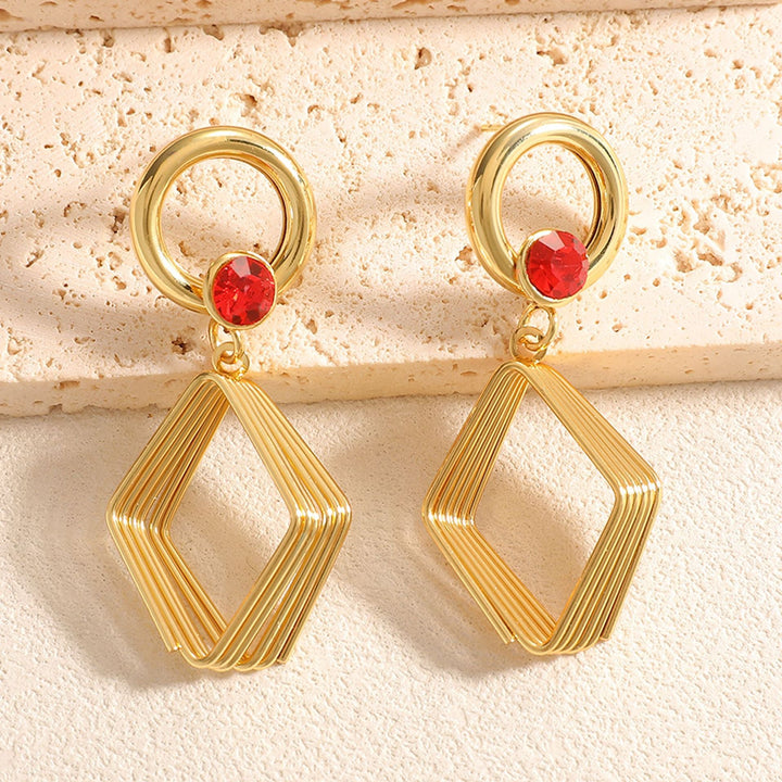 Women's Design Earrings with Geometric Wire Motif Land Girl