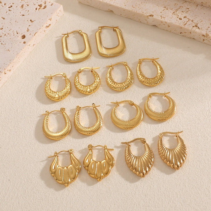 Women's Hanging Earrings with Integrated, Textured Design Land Girl