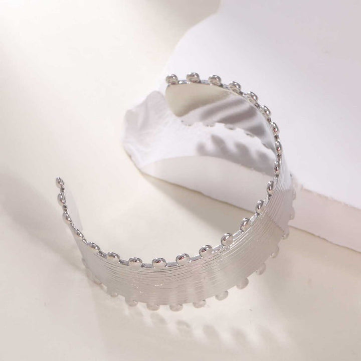 Women's Open Bangle with Elegant Wave Design Land Girl